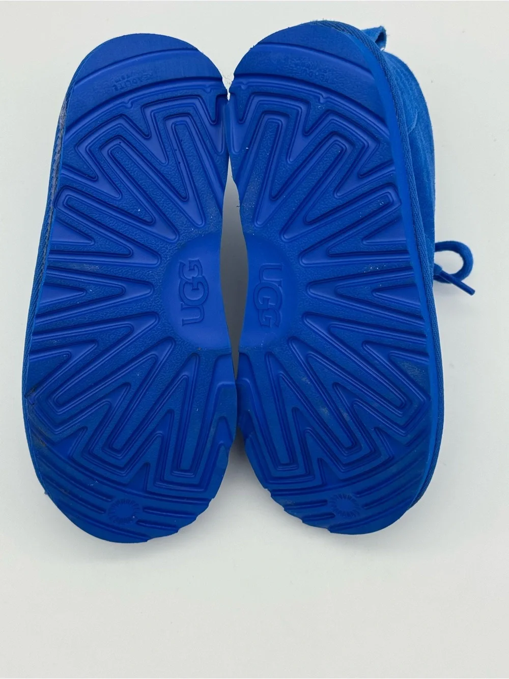 UGG Kids SIZE 1 Neumel II winter boys boots Blue Suede Lace Up shearling warm